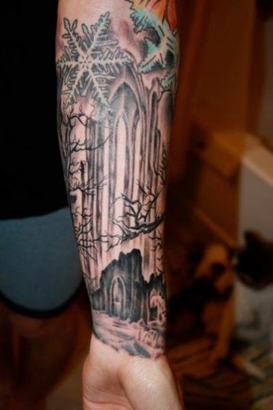 Graveyard and cemetery tattoos design, idea 4