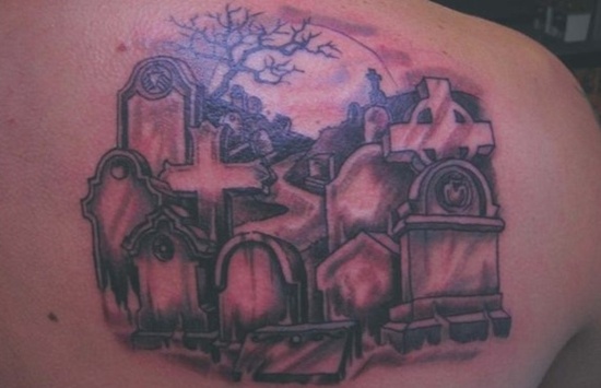 Graveyard and cemetery tattoos design, idea 13