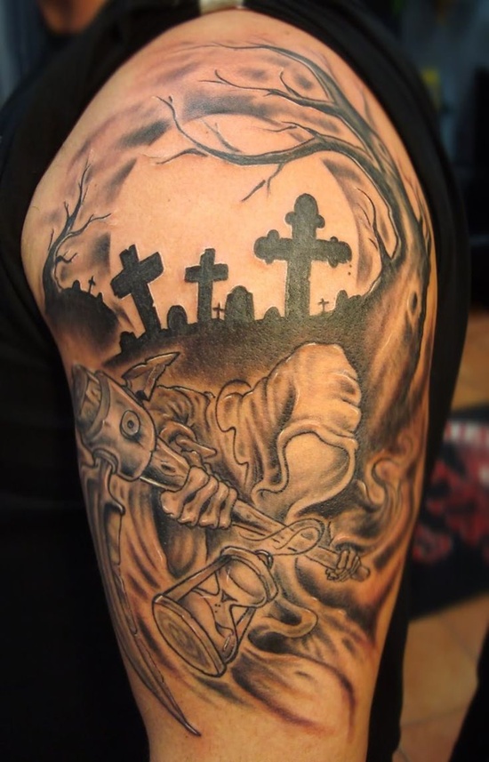 Graveyard and cemetery tattoos design, idea 14