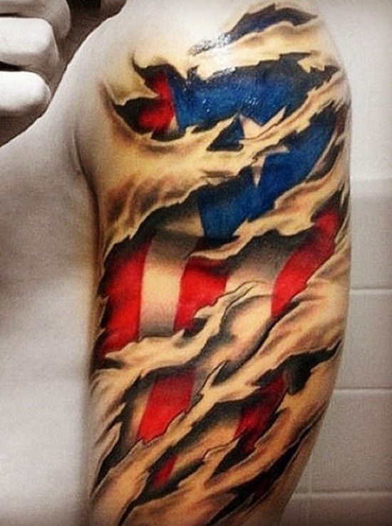American flag tattoos design, idea 48