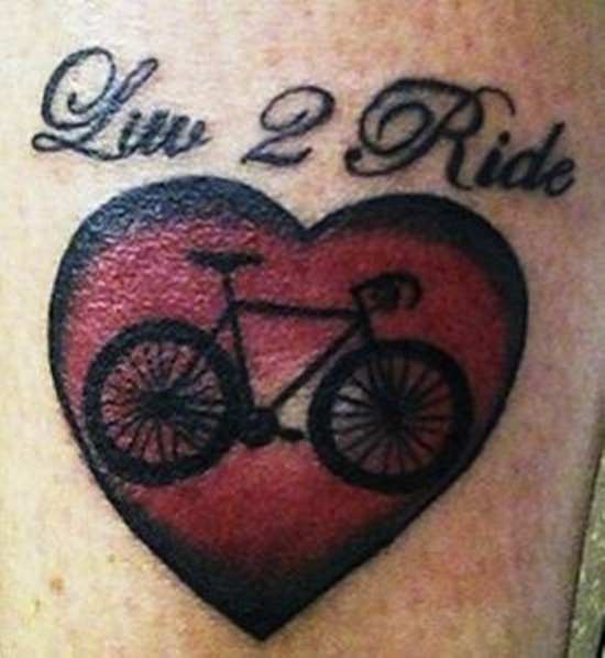 Bicycle tattoo design, idea 8