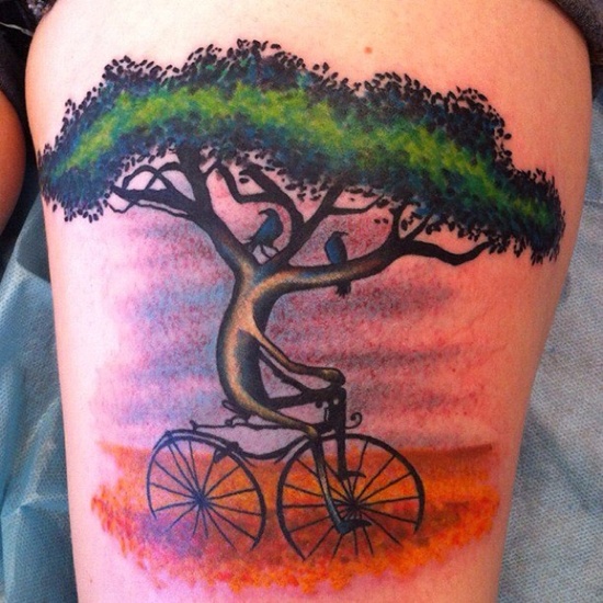 Bicycle tattoo design, idea 16