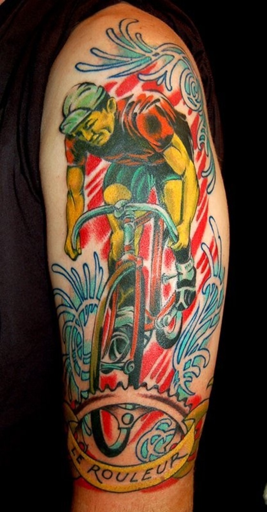 Bicycle tattoo design, idea 3