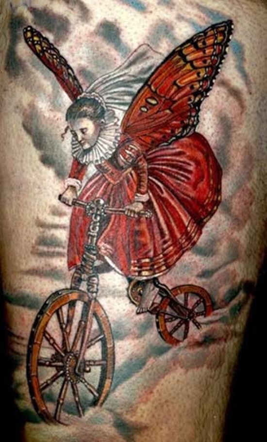 Bicycle tattoo design, idea 2