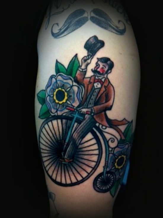 Bicycle tattoo design, idea 26