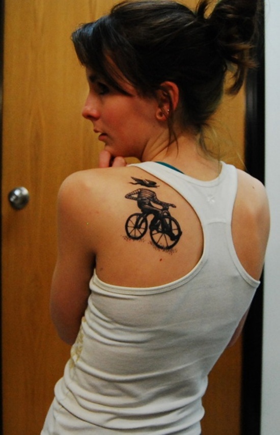 Bicycle tattoo design, idea 10