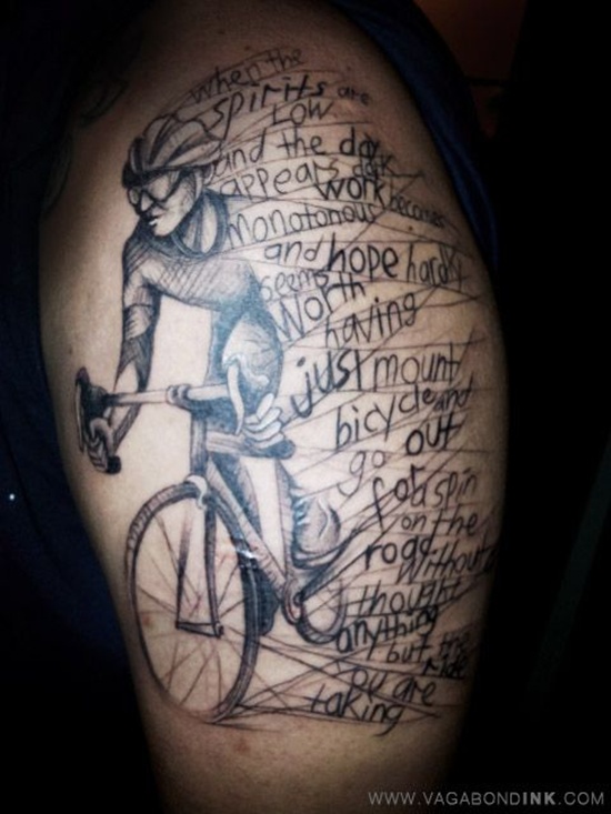Bicycle tattoo design, idea 29
