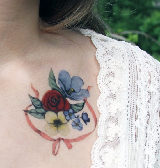 Bow tattoo design, idea 31