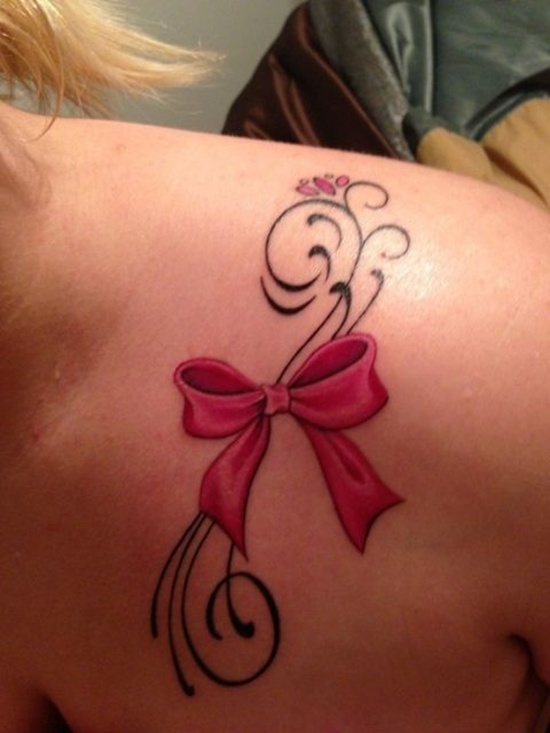Bow tattoo design, idea 7