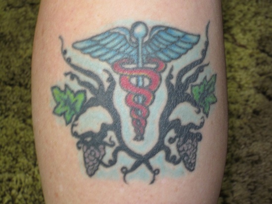 Fascinating tattoos with caduceus design, idea 11