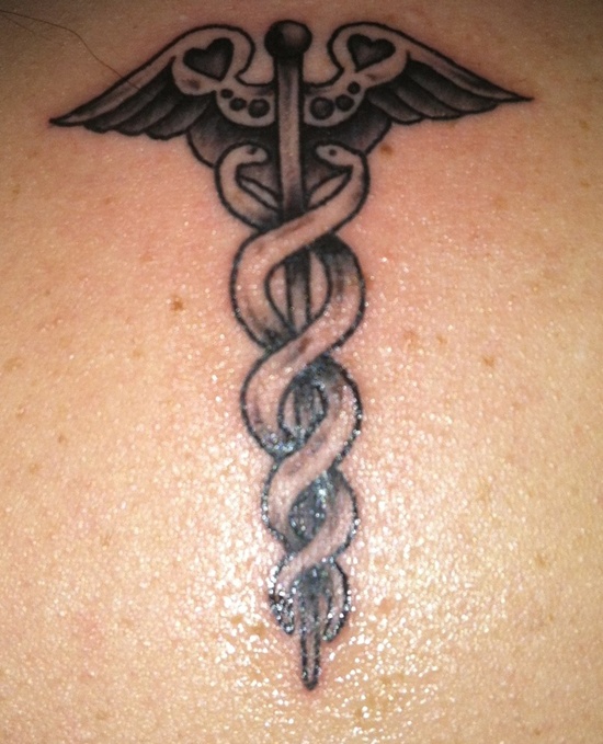 Fascinating tattoos with caduceus design, idea 14