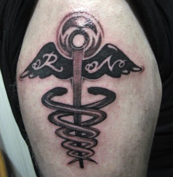 Fascinating tattoos with caduceus design, idea 18