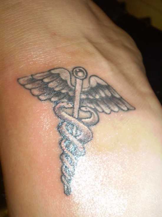 Fascinating tattoos with caduceus design, idea 7