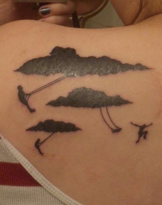 Cloud tattoo design, idea 7