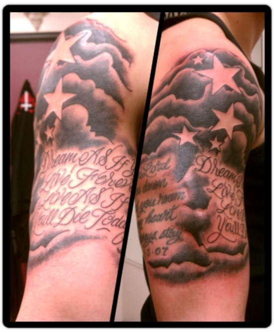 Cloud tattoo design, idea 12