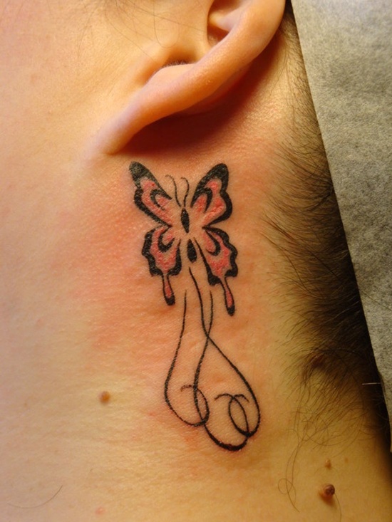 Behind the ear tattoos design, idea 4