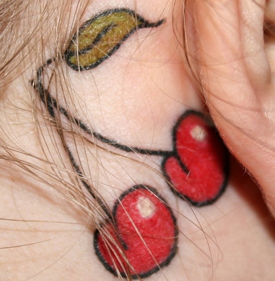 Behind the ear tattoos design, idea 14