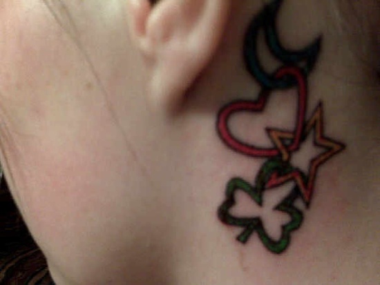 Behind the ear tattoos design, idea 15