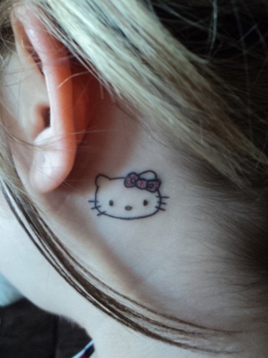 Behind the ear tattoos design, idea 20