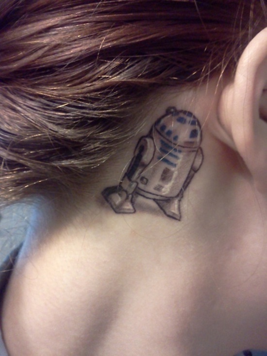 Behind the ear tattoos design, idea 21