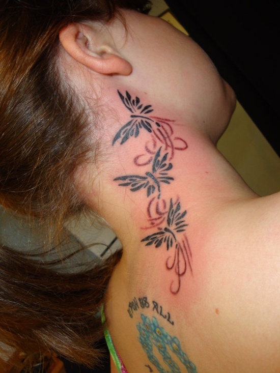 Behind the ear tattoos design, idea 2