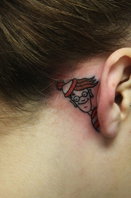 Behind the ear tattoos design, idea 6