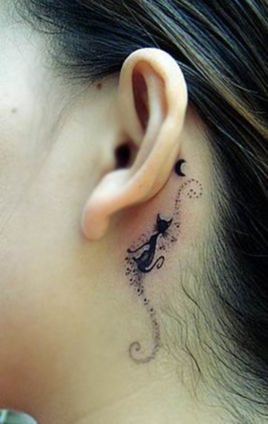 Behind the ear tattoos design, idea 24