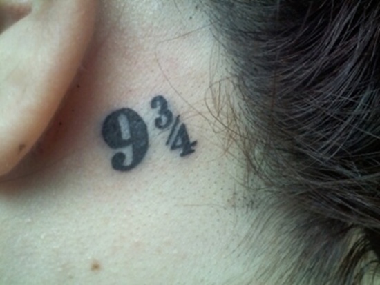 Behind the ear tattoos design, idea 26