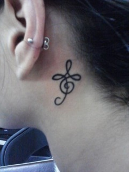 Behind the ear tattoos design, idea 30