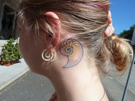Behind the ear tattoos design, idea 8