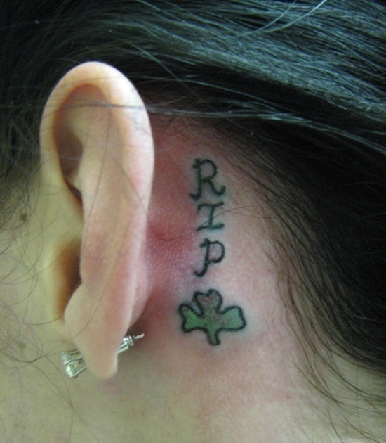 Behind the ear tattoos design, idea 9