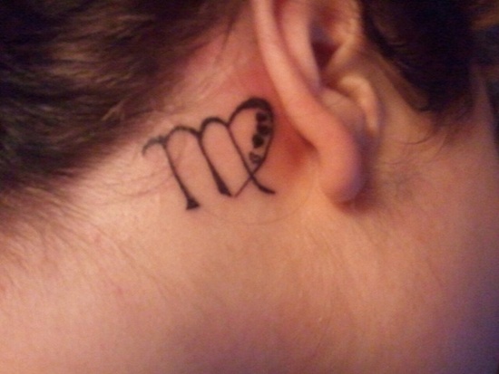 Behind the ear tattoos design, idea 11