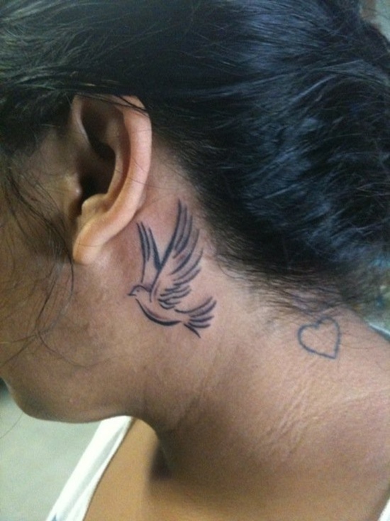 Behind the ear tattoos design, idea 12