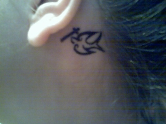 Behind the ear tattoos design, idea 7