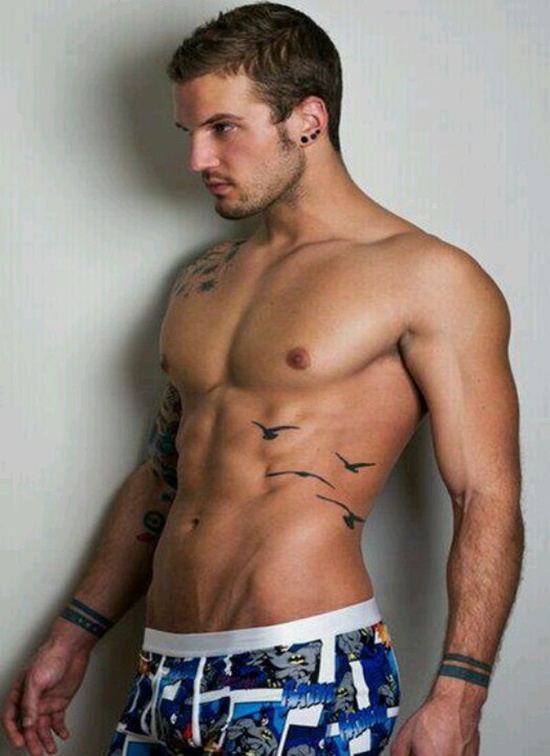 Tattoos showing bird flocks design, idea 1