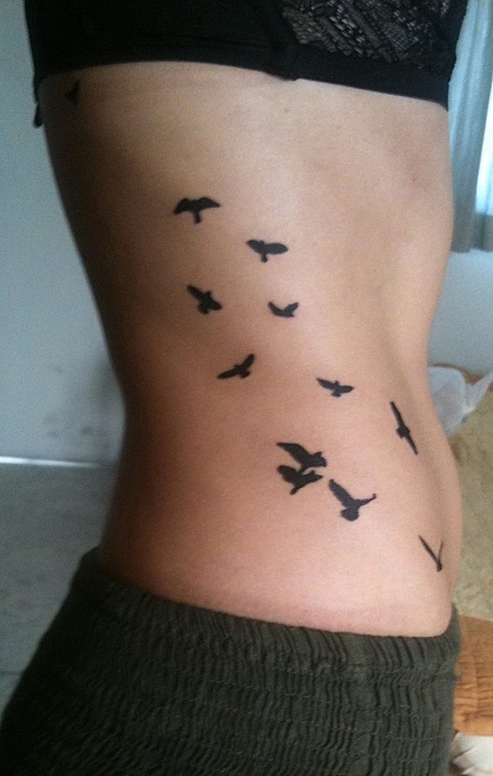 Tattoos showing bird flocks design, idea 15