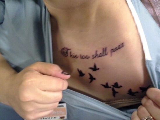 Tattoos showing bird flocks design, idea 17