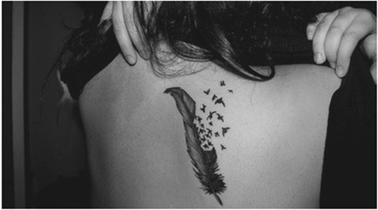 Tattoos showing bird flocks design, idea 18