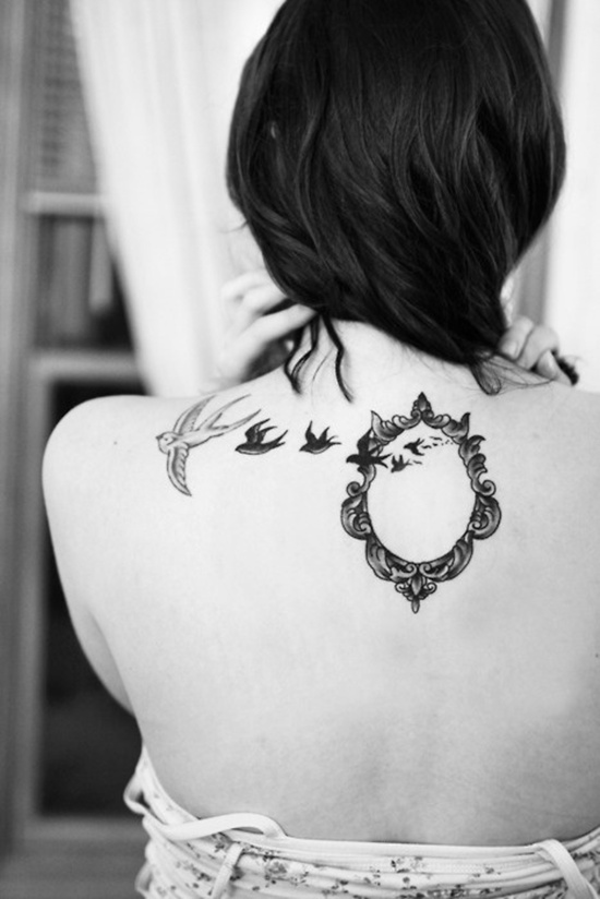 Tattoos showing bird flocks design, idea 23