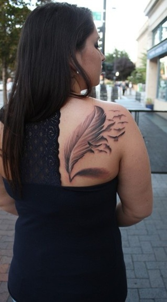 Tattoos showing bird flocks design, idea 25