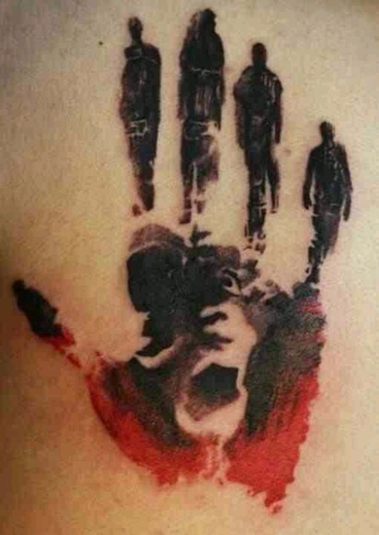 Great handprint tattoos design, idea 5