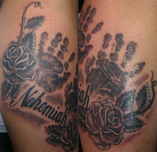 Great handprint tattoos design, idea 14