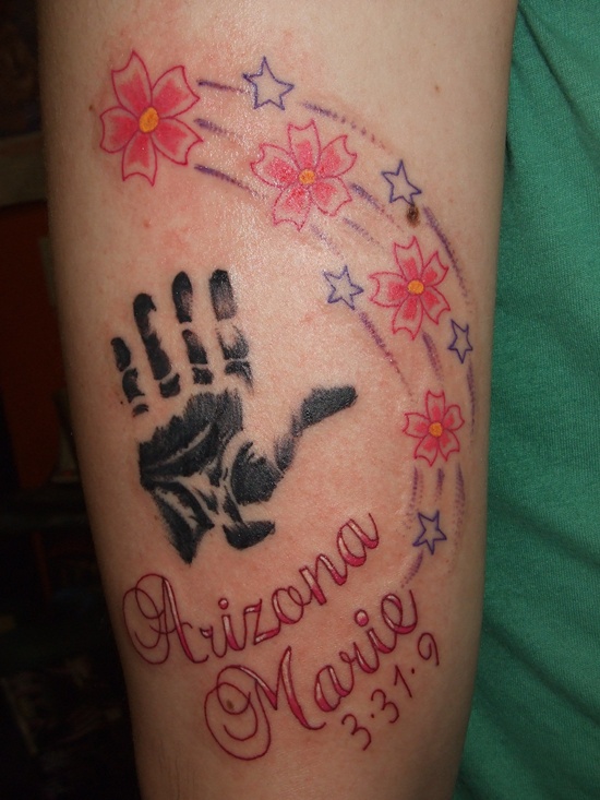 Great handprint tattoos design, idea 19