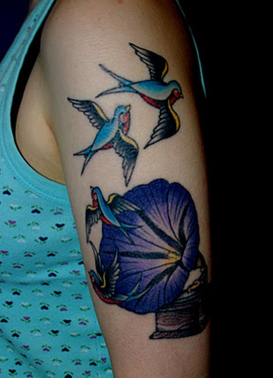 Morning glory tattoos design, idea 5