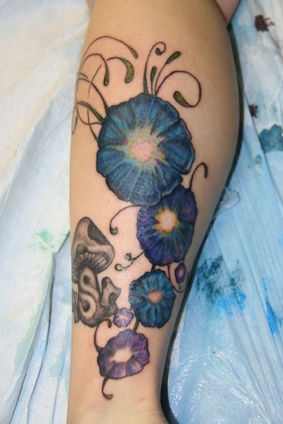 Morning glory tattoos design, idea 12