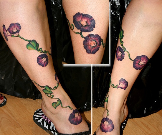 Morning glory tattoos design, idea 6