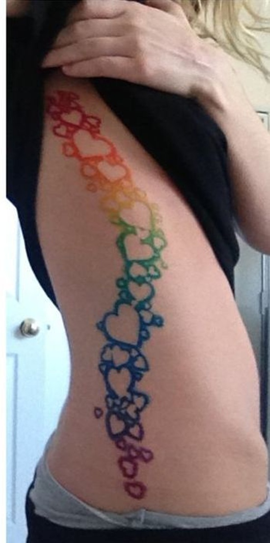 Beautiful rainbow tattoo design, idea 28