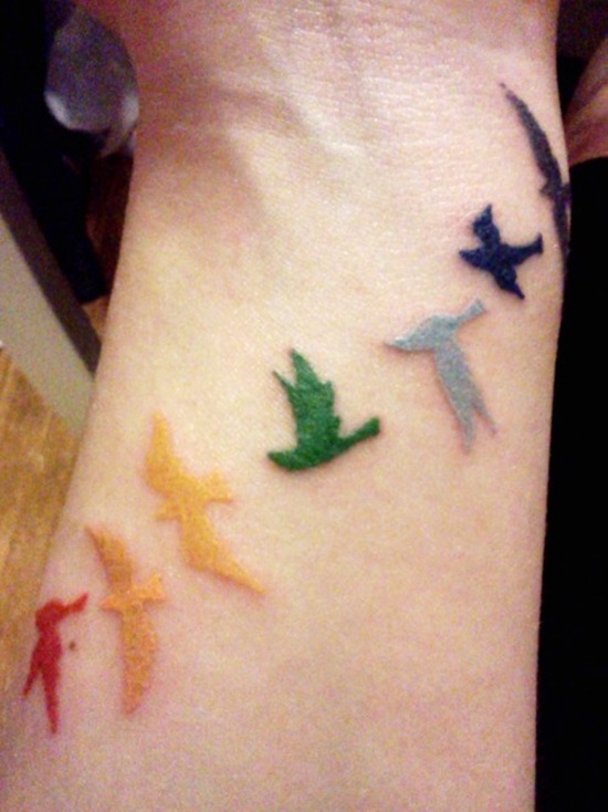 Beautiful rainbow tattoo design, idea 30