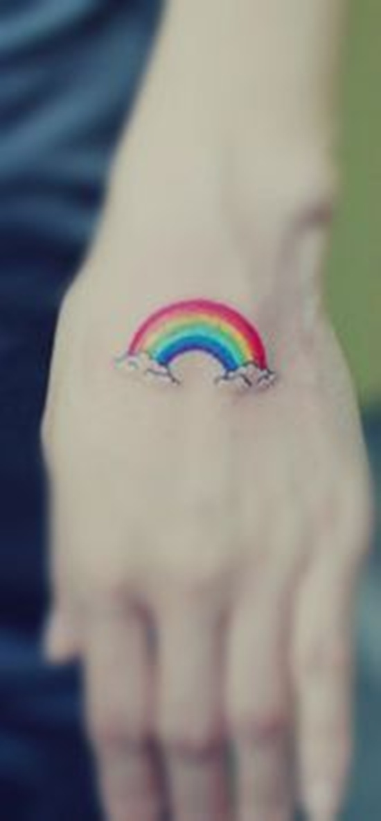 Beautiful rainbow tattoo design, idea 31