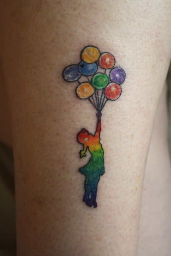 Beautiful rainbow tattoo design, idea 33